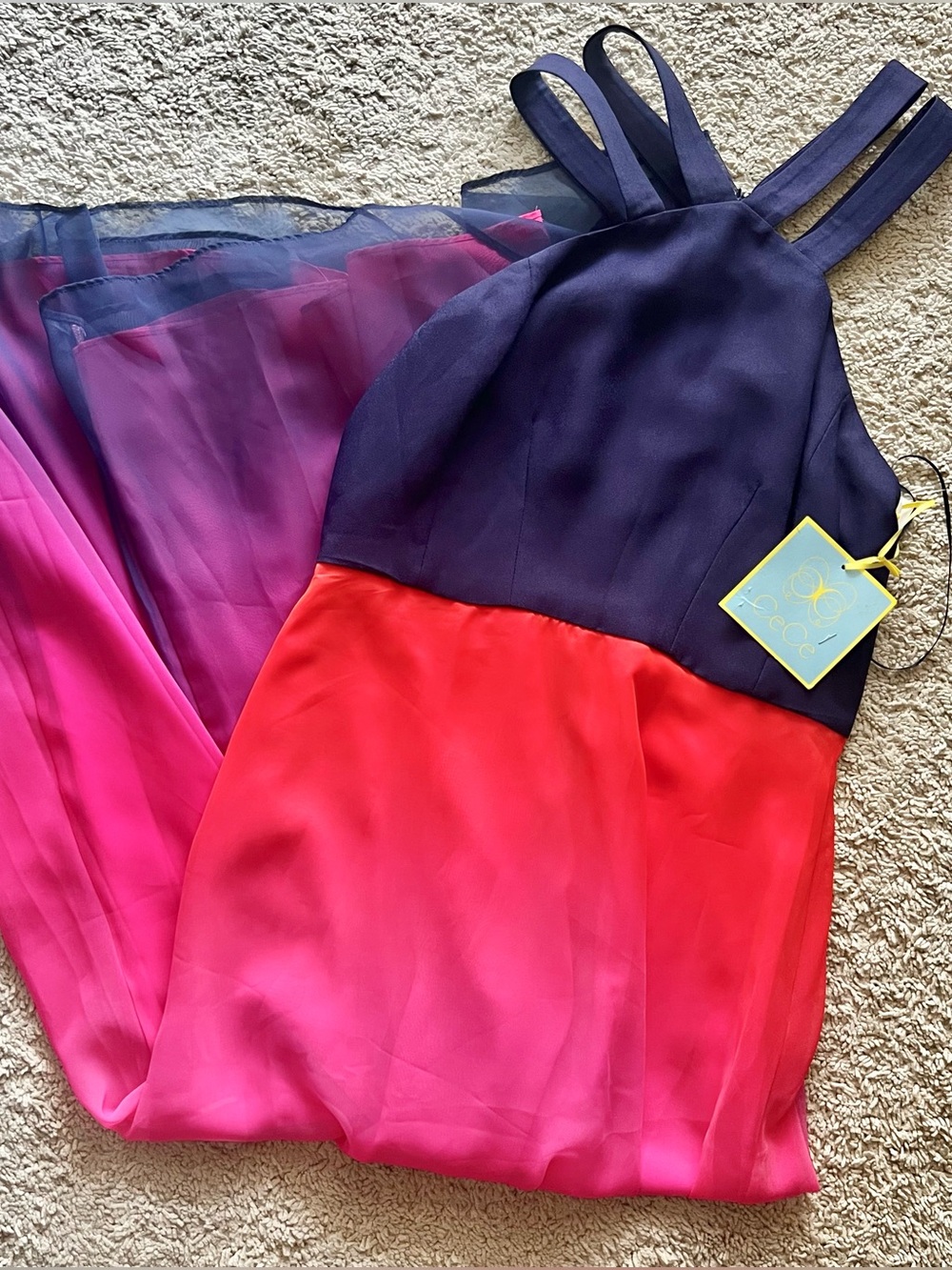 CeCe Ombré Rainbow Dress Pink Blue Purple